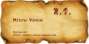 Mitru Vince névjegykártya